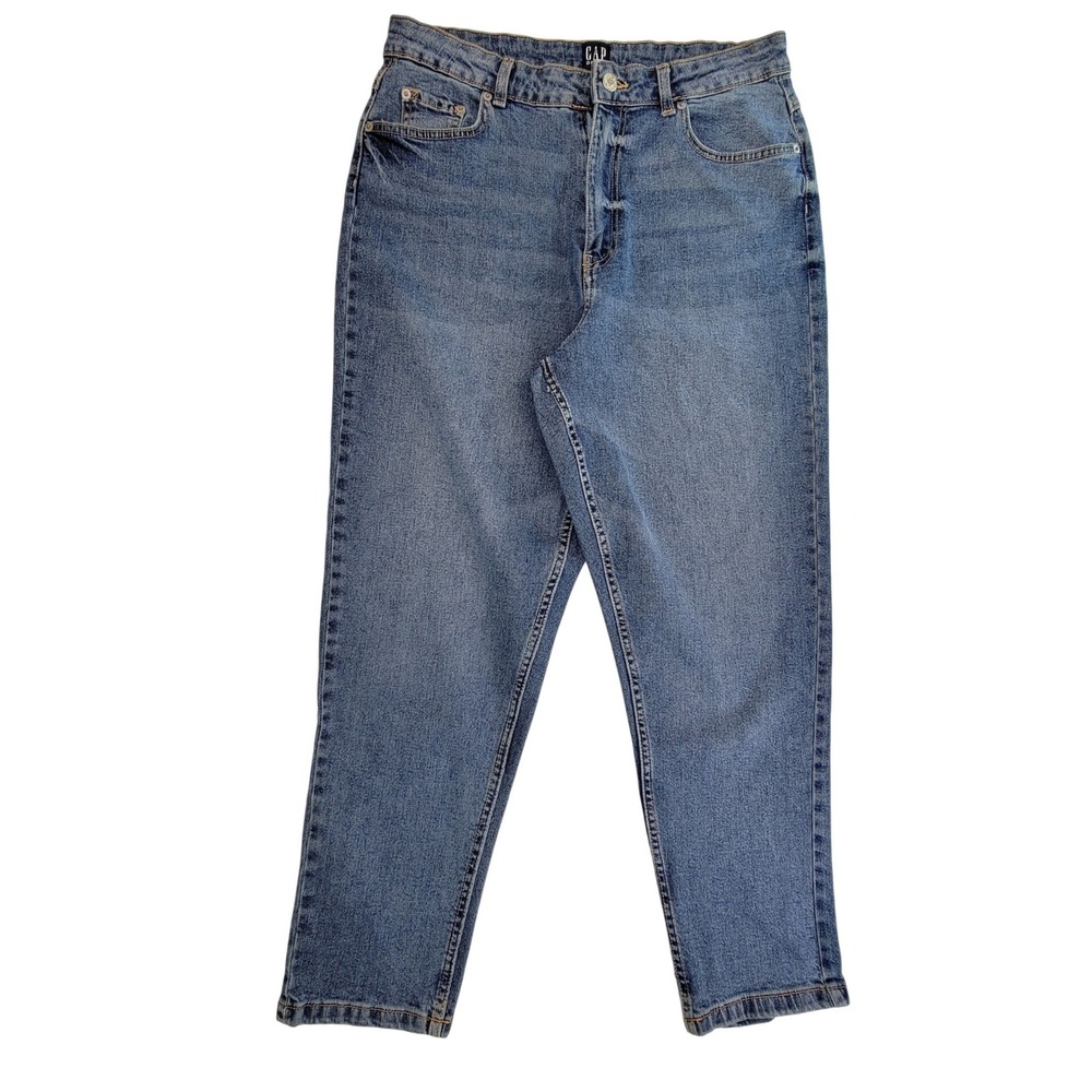 GAP‎ Women Blue Denim High Waisted Straight Leg Jeans Size 32R